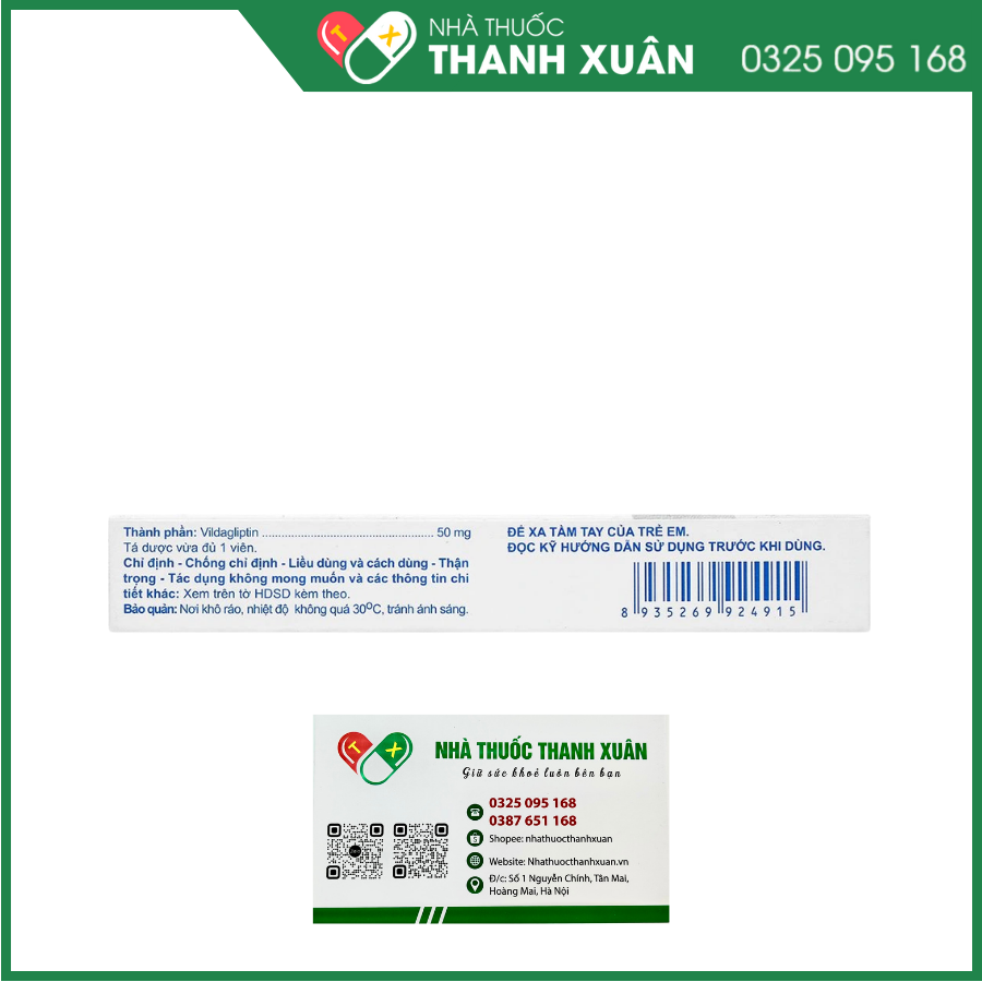 A.T Vildagliptin 50mg điều trị đái tháo đường tuýp 2